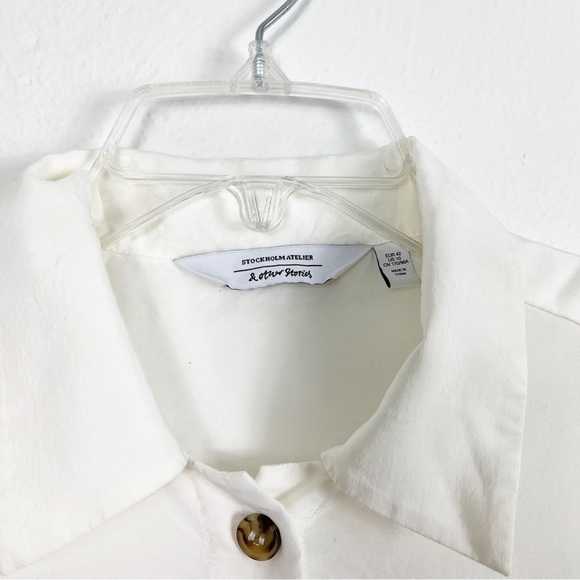 & Other Stories White Cropped Button Down Blouse - Picture 3 of 8